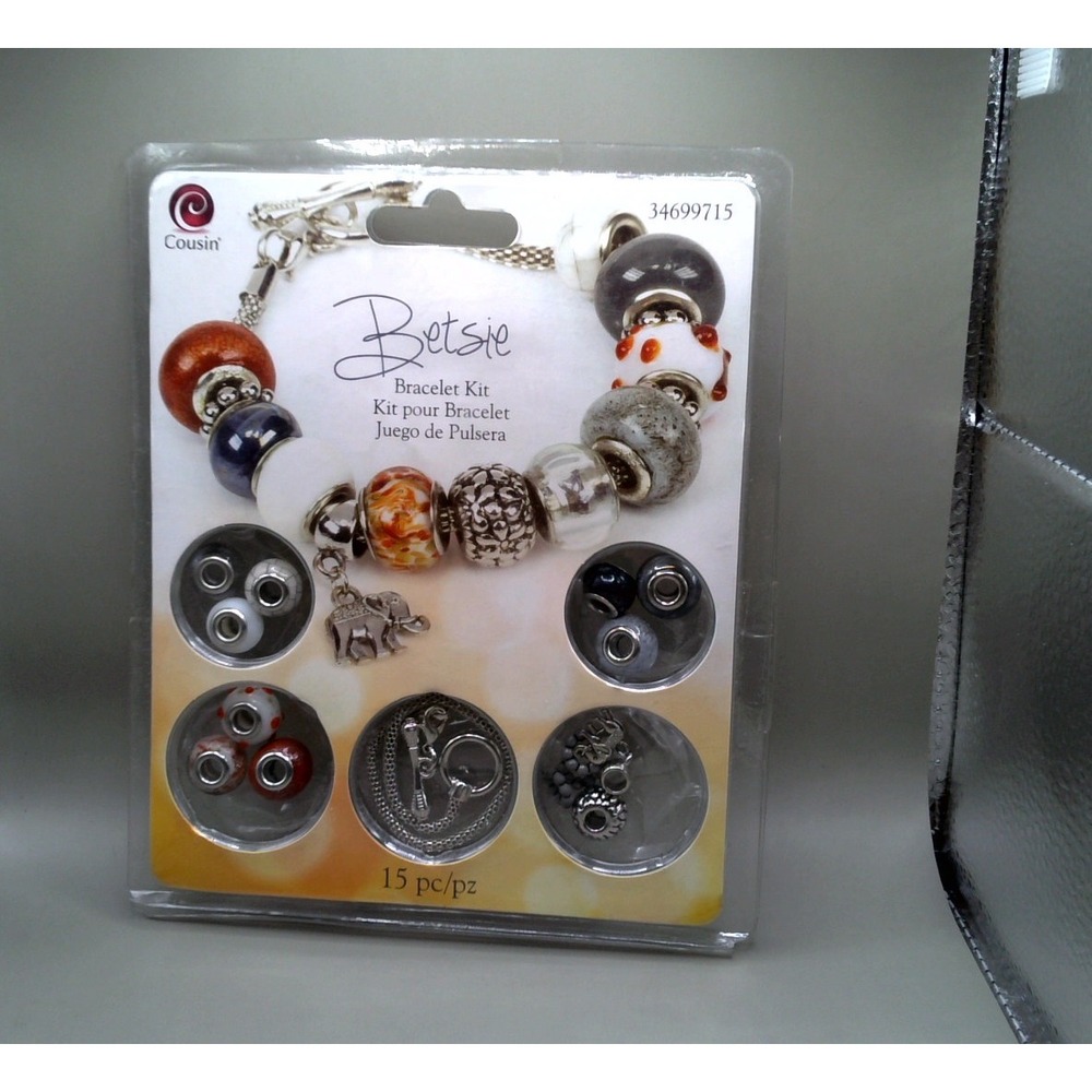 Cousin Betsie Bracelet Kit 15pc DIY Jewelry Making Set Elephant Charm 34699715